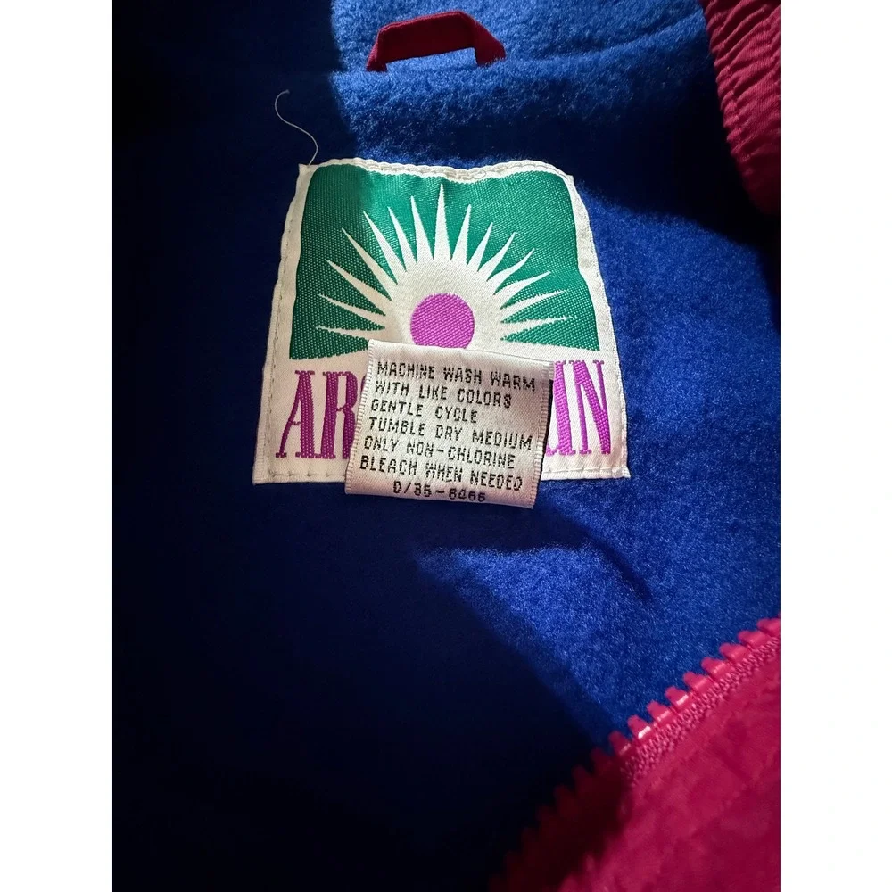 Arctic Sun Vintage Kids‎ Colorblock Coat Pink Green Blue Size L 14